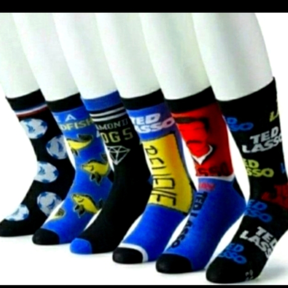 Soccer Socks Men's Crew Socks 6 Pack - Picture 1 of 6